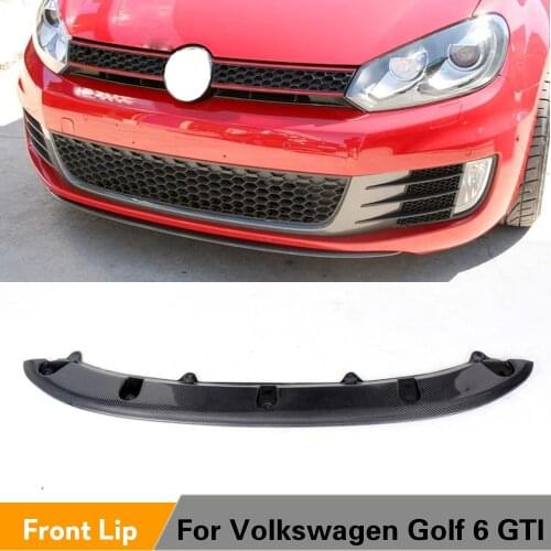 Carbon Fiber / FRP Black Car Front Bumper Lip Spoiler For Volkswagen VW Golf 6 MK6 GTI 2010 2011 2012 2013