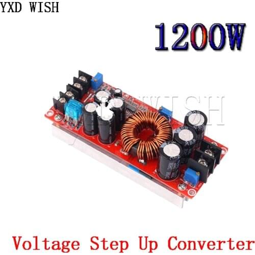 DC-DC 1200W 20A Voltage Step Up Converter Boost CC CV Power Supply Module Constant Current Module 8 -60V 12V to 12-83V 24V 48V