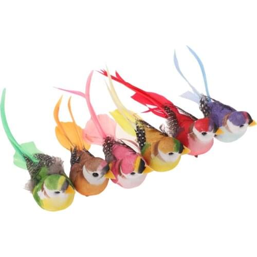 Decor Ornament Artificial Foam Feather Bird Wedding Decoration Tree Fake Garden Plant 12pcs/Set DIY Craft Mini Sparrow Ornaments