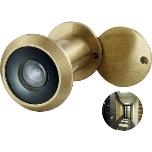 Door Viewer, Peephole with Rotating Privacy Cover, 220 Degree Wide View Angle Spy Hole Heavy Duty Solid Brass