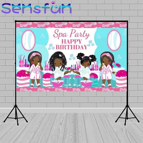 Spa Backdrop Photophone Kids Girl Birthday Party Bathroom Decoration Customize Photography Background photo studio Photozone