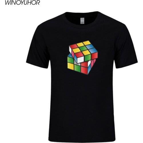 Hipster Magic Cube printed Tee Shirt Summer Casual Short Sleeve Cotton T Shirts Geek Fashion Tshirt Tops Camisetas Masculina