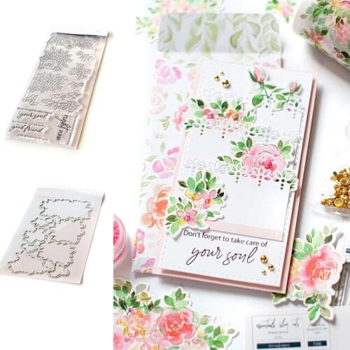 Hydrangea And Rose Metal Cutting Dies And Stamps Scrapbook Diary Decoration Stencil Embossing Template DIY Greeting Card 2021