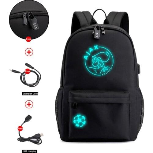AJAX Student School Backpack Teenage Girl Boys Bookbag USB Anti-theft Laptop Canvas Waterproof Backpack for Men