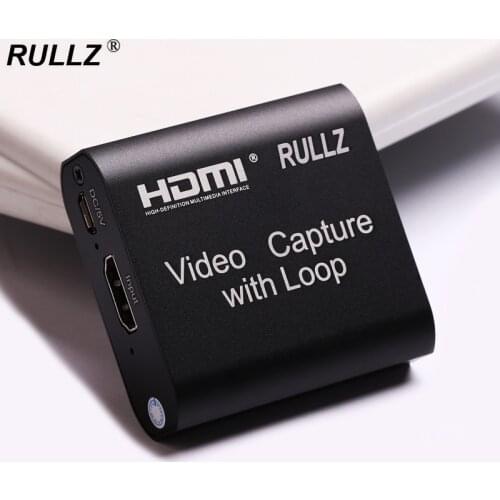 Rullz 4K 1080P USB2.0 USB 2.0 HDMI Video Capture Card for Xbox PS4 Game Recording Box Loop Out PC Android Phone Live Streaming