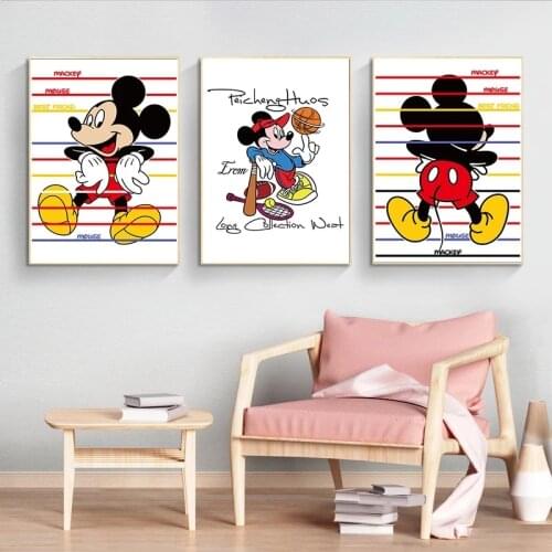 Disney Cartoon Mickey Minnie Mouse Clubhouse Canvas Paintings Posters and Prints Wall Art Pictures for Living Room Decor Cuadros
