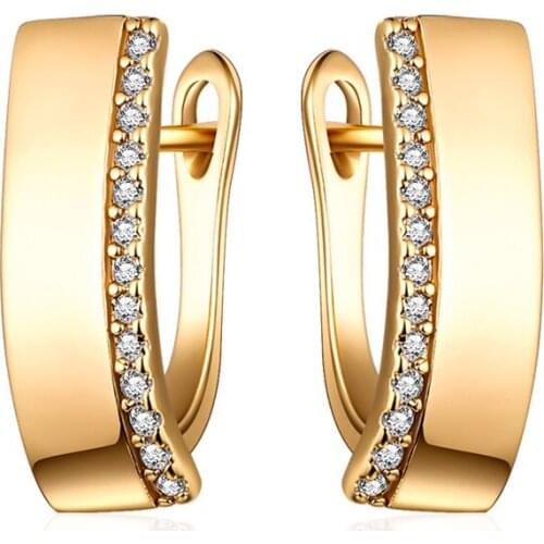 Classic Square Big Stud Earrings for Women Gold Silver Color White AAA Cubic Zirconia CZ Simple Ear Studs Korean Fashion Jewelry