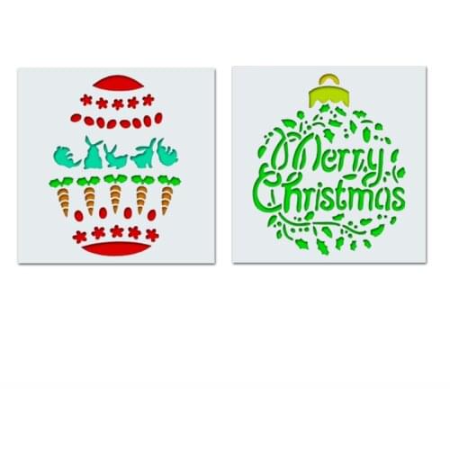 2pc Stencils Rabbit Radish Painting Template Scrapbooking Photo Album Embossing Drawing Board Office School Supplies Reusable