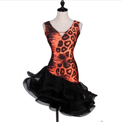 Beauty Latin Dance Dresses For Ladies Orange High Quality Fabric Cheap Woman Feminine Professional Ballroom Nice Garment Q11158