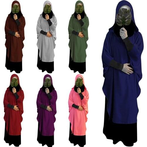 Ramadan Prayer Garment Dress Muslim Hijab Abaya Hooded Maxi Jilbab Islamic Clothing Arab Robe Umrah Eid Abayas Worship Service