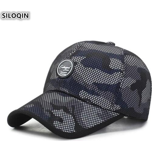 SILOQIN Mens Camouflage Hat Mesh Breathable Baseball Caps Snapback Cap New Adjustable Size Womens Ponytail Fashion Hip-Hop Cap