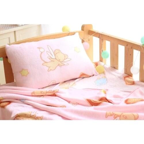 1pc soft cartoon Cardcaptor Sakura pillow case cover plush flannel blanket lady romantic gift baby dream bed girl toy