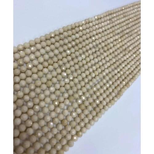 Natural high-quality white fossil beads engraved surface 2MM / 3MM / 4MM length is 38cm