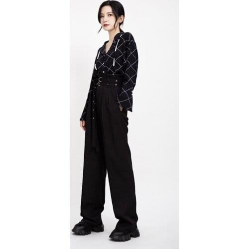 Fall 2021 New Trousers For Women With Long Legs And Slim Waistband High Waist And Wide Legs Korean Style