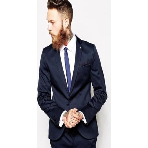 VEIAI New Tailored made Navy bule latest coat pant designs Groom Tuxedos Groomsmen Best Man Suit Men Wedding Suits( jacket+Pants