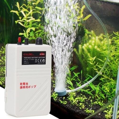 Portable Aquarium Battery Operated Aerator Air Pump For Outdoor Fishing Compressor Oxygen w/ Air Stone Tube 2X1.5V Dry Battery