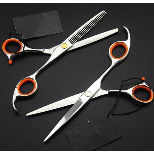 Professional 440c 9cr13 6.0 & 5.5 inch thinning shears cutting barber cut hair scissors set hairdressing scissors Free shipping