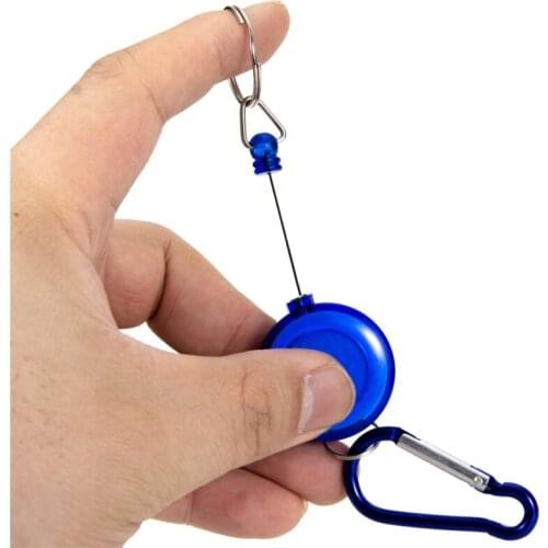 Retractor Keychain Portable Fly Fishing Retractable Reel Badge Holder Fly Fish Carabiner Clip