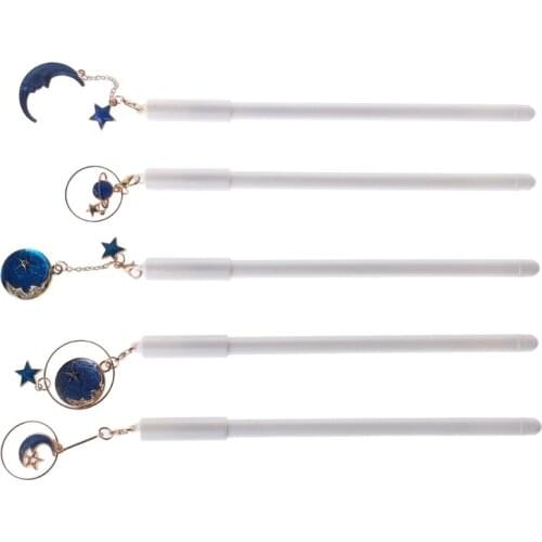 Blue Starry Sky Star Moon Pendant Gel Pen Kawaii School Office Stationery Supply