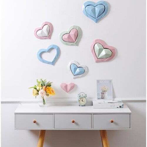Modern Ceramic Heart-shaped Love Ornaments Wall Hanging Home Livingroom Wall Sticker Crafts Porch Hotel Wall Mural Decoration