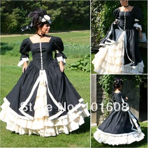 1860S Victorian Corset Gothic/Civil War Southern Belle Ball Gown Dress Halloween dresses US 4-16 V-1212