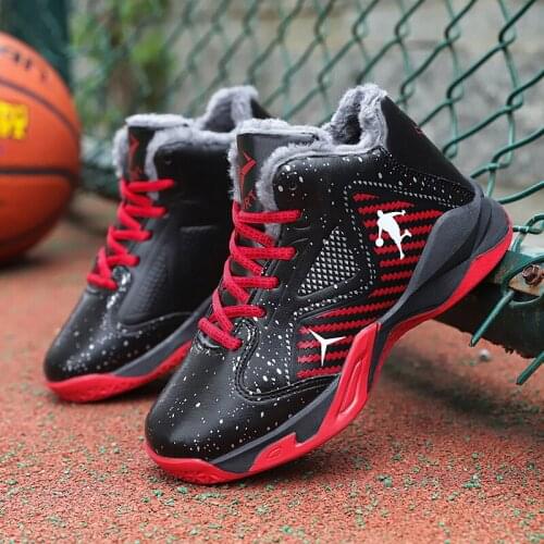 High Quality Top Soft Non-slip Kids Sneakers Thick Sole Boys Basketball Shoes Children Sport Shoes Outdoor Boy Jordan Shoes