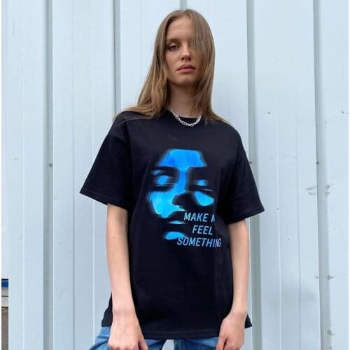 Y2K Grunge Summer goth Clothing Female Loose Femal T-shirt Y2k Print High Street Clothing Harajuku Clothes Oversized T-shirt
