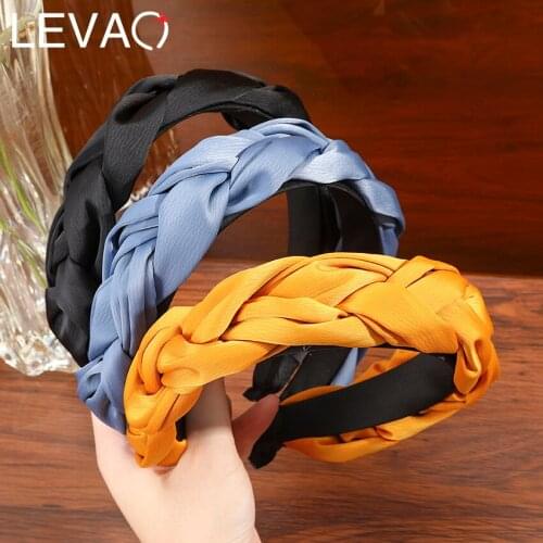 Levao Fashion Women Hairband Cross Braid Headband Adult Headwear Wide Hair Bnads Turban Hair Accessories