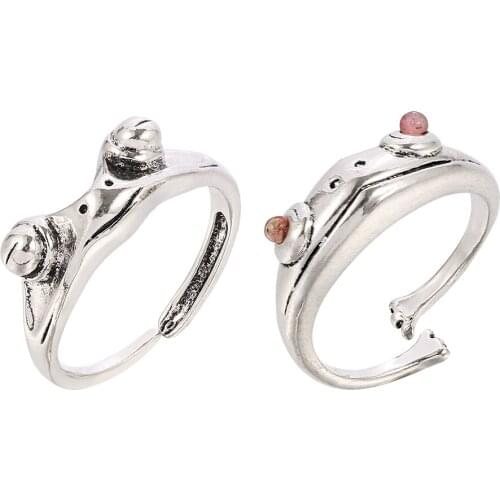 Bohemian Vintage Frog Ring for Women Artistic Design Retro Opening Resizable Rings Unisex Female Statement Rings Jewelry Gifts