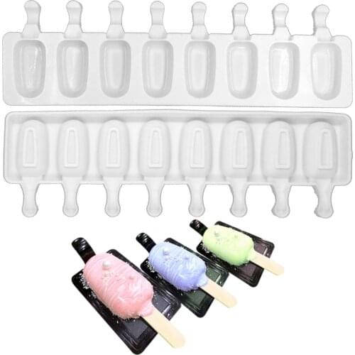 8 Even DIY Ice Cream Silicone Mold Ice Cube Moulds Ice Cream Dessert Molds Tray Popsicle Kichen Accessories