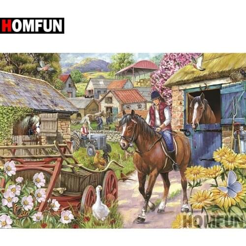HOMFUN Full Square/Round Drill 5D DIY Diamond Painting "Character landscape" Embroidery Cross Stitch 5D Home Decor Gift A17981