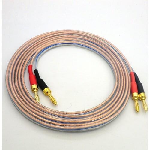 Audio Cable Speaker Cable with Banana Plug of Gold-plated Pure Copper HIFI Sound Quality Oxygen Free Copper Wire
