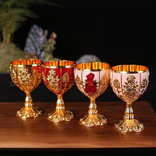 30ML Metal Wine Glasses Retro Dinnerware Goblet Vintage European Style Spirit Vodka Champagne Glasses For Bar Home Decor