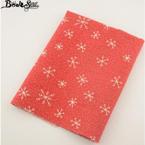Booksew Snow Flower Design Cotton Linen Fabric Sewing Material For Tablecloth Bag Curtain Cushion Pillow Zakka Tissu CM