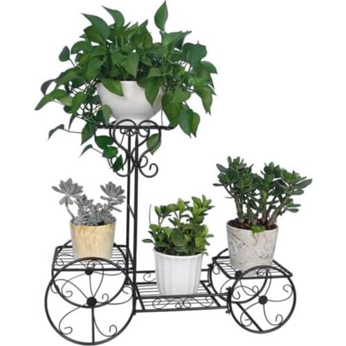 European wrought iron flower shelf rack floor type home flower shelf multi-layer indoor living room pot rack