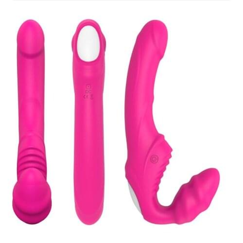 Strapless Strap-on Dildo Vibrators for Women Double-heads Vibrating Penis Lesbian Erotic Toys for Adult Sex Toys S0421