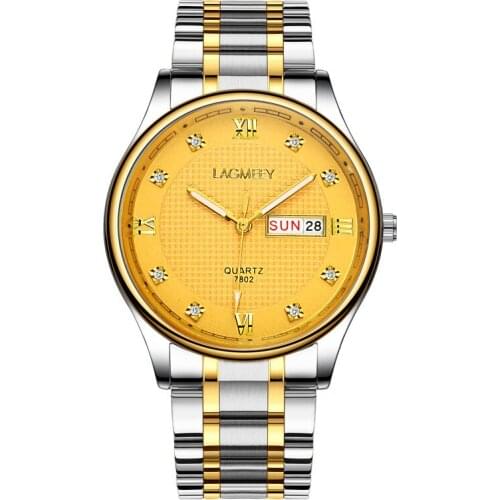 FNGEEN 7802 Brand Mens Quality Business Quartz Watches Men Wrist Luxury Waterproof Stainless Steel Male Watch