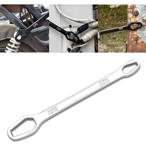 Two Heads Wrench Ratchet Wrench Universal Spanner 8-22mm DoubleHead Key Screw Nuts Wrenches Repair Hand Tool For Car Bicycle