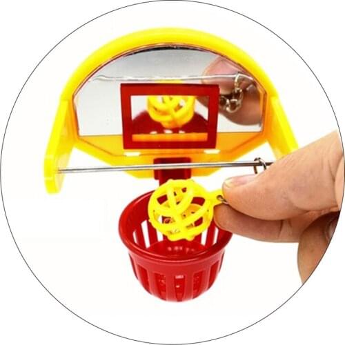 Mini Basketball Hoop Props Funny Parrot Birds Toys Pet Supplies Parakeet Bell Ball Chew Toy