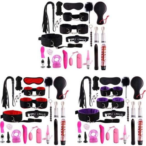 Suit Sex Toys Adult 22PCS/set Leather Nylon Plush Bondage Set Restraints Sex