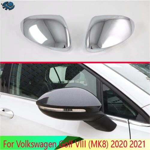 For Volkswagen Golf VIII (MK8) 2020 2021 ABS Chrome Door Side Mirror Cover Trim Rear View Cap Overlay Molding Garnish