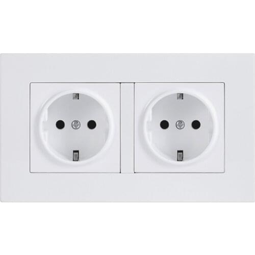 EU Standard Wall Socket with USB, Spanish Double Frame Power Socket, Mobile Phone USB Charging Socket AC 110~250V 146mm * 86mm