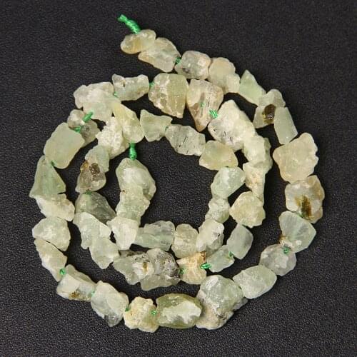 Natural Raw Green Prehnites Quartz Irregular Freeform Spacer Stone Mineral Bead For Jewelry Making Bracelet Necklace Earring DIY