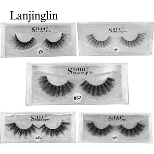 Natural 1 Pairs Mink Lashes False Eyelashes Fluffy Thick Long Cosmetic Tools Makeup Extension 3D Mink Lashes Faux Cilios