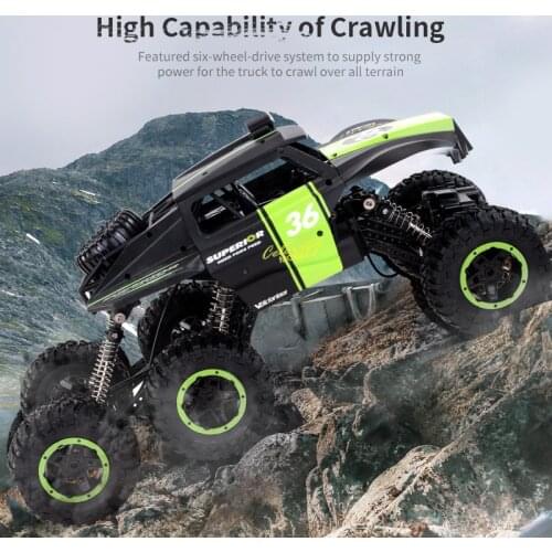 New 2.4Ghz Climbing Car 6WD Crawler Buggy With LED Light 10km/H RC Distance 50-80 MOutdoor Toy Age 8+ 39cm