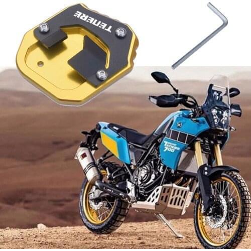 Motorcycle CNC Foot Side Stand Pad Plate Kickstand Enlarger Support Extension For YAMAHA Tenere700 Tenere700 XTZ 700 2019-2021