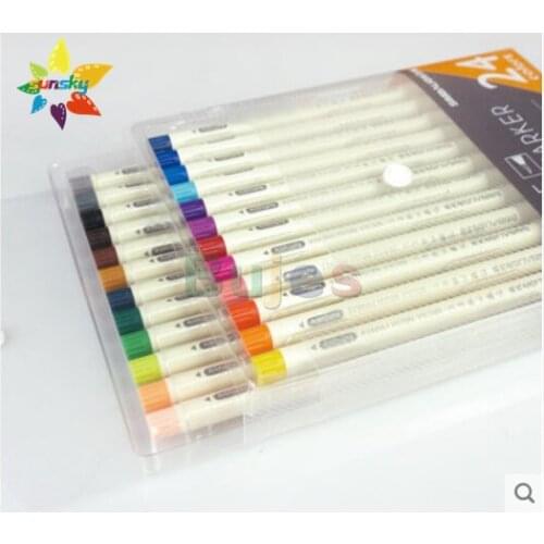 Simbalion Watercolor brush 12/24 color Colorful brush soft head color brush water brush can be dyed with water art supplies