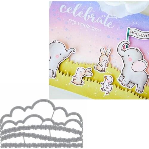 Cloud&Grass Border Metal Cutting Dies Stencils Cloud&Grass Border Die Cut For Card Making DIY New2019 Crafts Cards