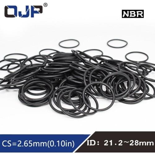 20PCS/lot Rubber Ring NBR Sealing O-Ring 2.65mm Thickness ID21.2/22.4/23.6/25/25.8/26.5/28mm O Ring Seal Gasket Rings Washer