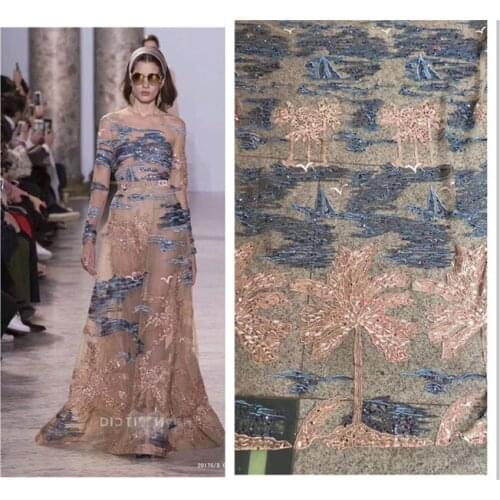 Good quality 4JRB-20.51704 african net lace fabric with sequins french tulle lace fabric